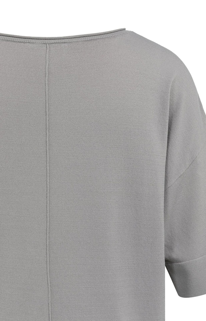 T-shirt oversize, col bateau, en maille fine - YAYA - Storm Cloud Grey — vue 8