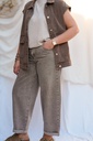 Veste sans manche en jeans - Marron — vue 4