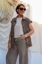 Veste sans manche en jeans - Marron — vue 5