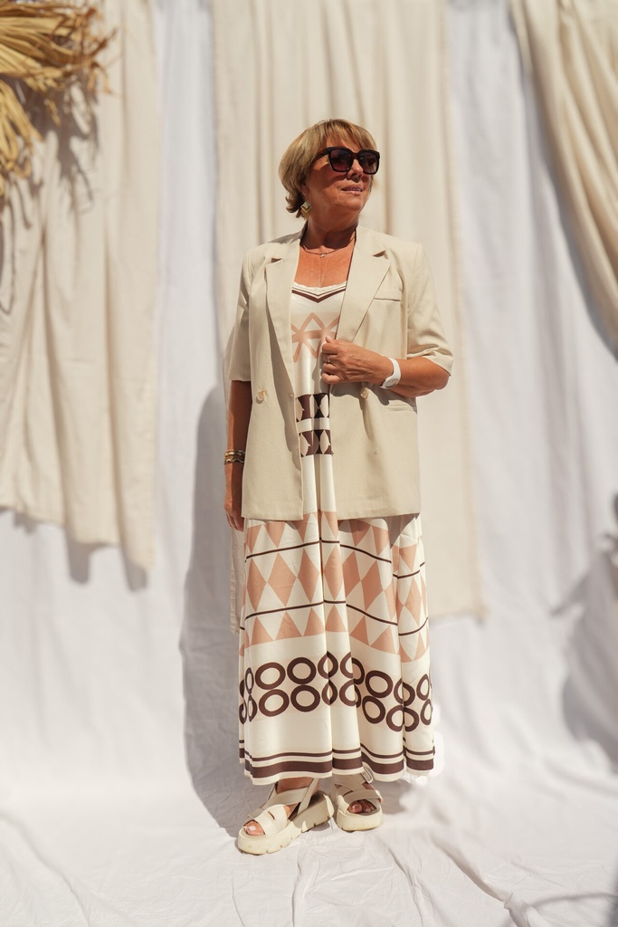 Blazer à manches courtes - Beige — vue 5