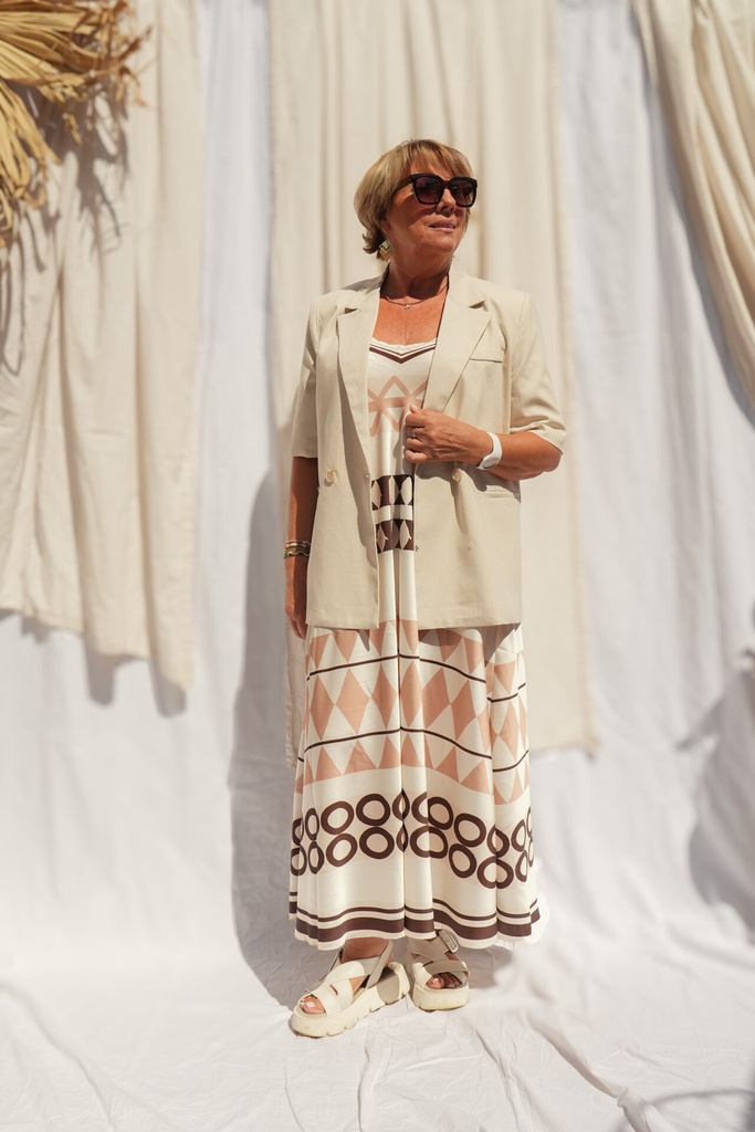 Blazer à manches courtes - Beige — vue 6
