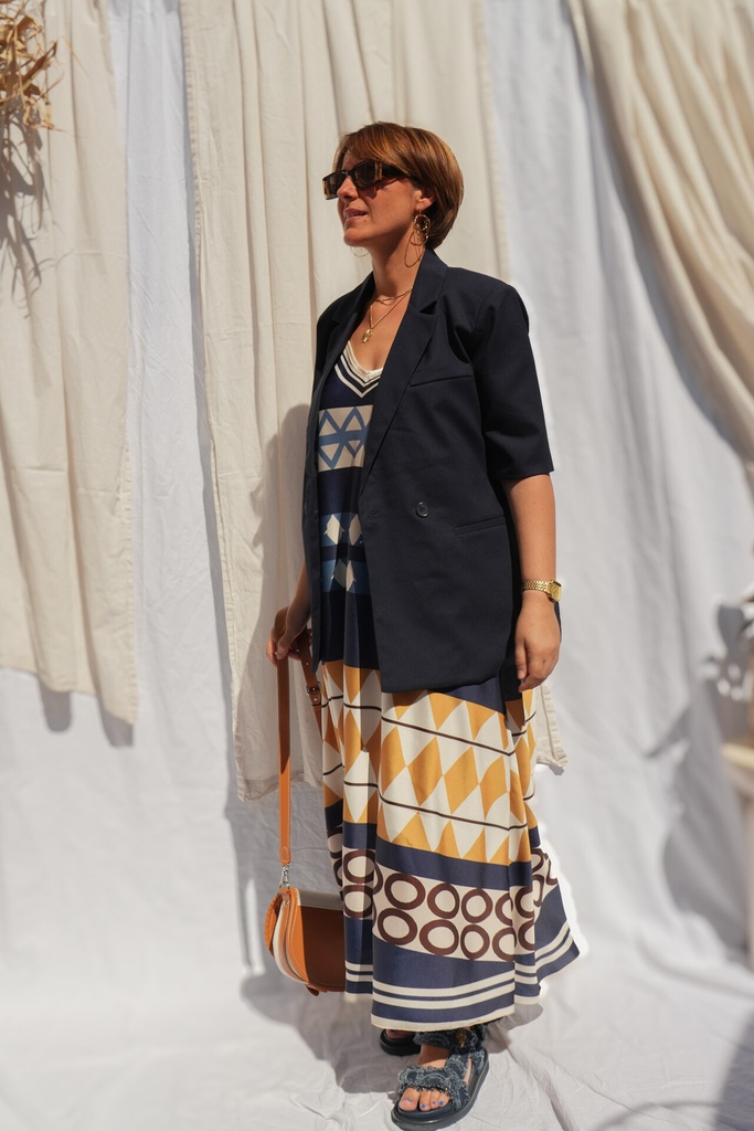 Blazer à manches courtes - Bleu Marine — vue 3