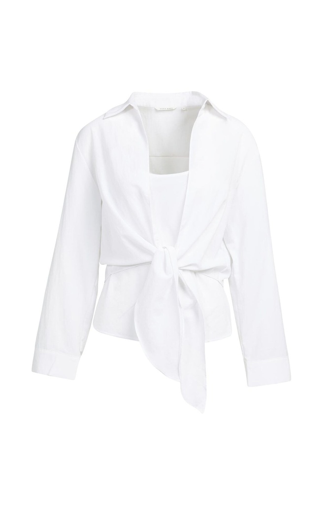 Chemise nouée avec haut sans manches assorti - YAYA - Pure White