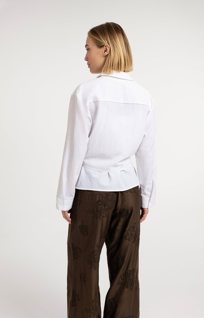 Chemise nouée avec haut sans manches assorti - YAYA - Pure White — vue 4
