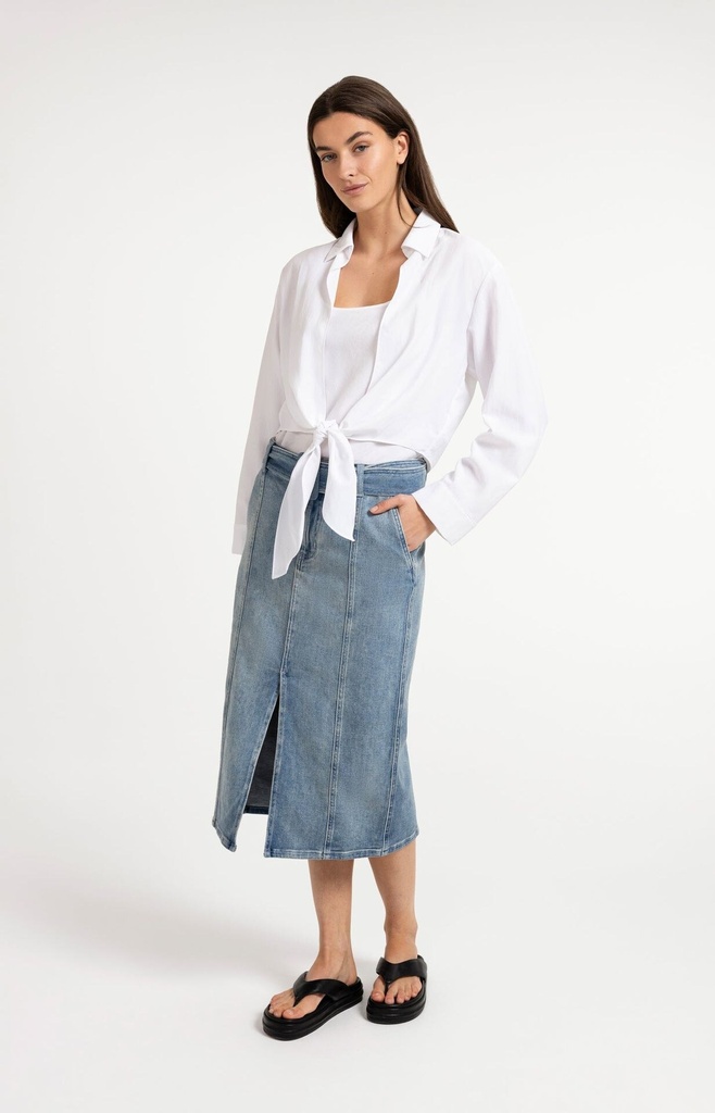 Chemise nouée avec haut sans manches assorti - YAYA - Pure White — vue 7
