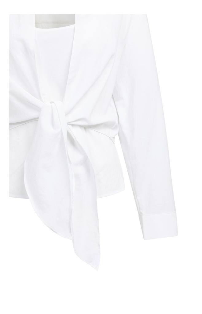 Chemise nouée avec haut sans manches assorti - YAYA - Pure White — vue 9