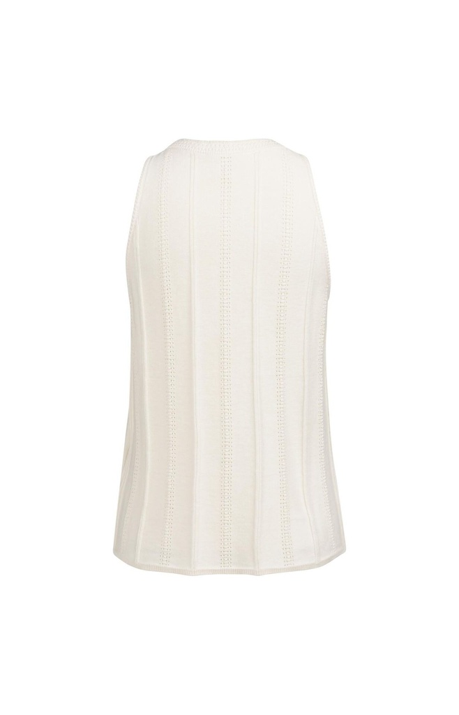 Débardeur en maille à motif texturé - YAYA - Milk Beige — vue 7