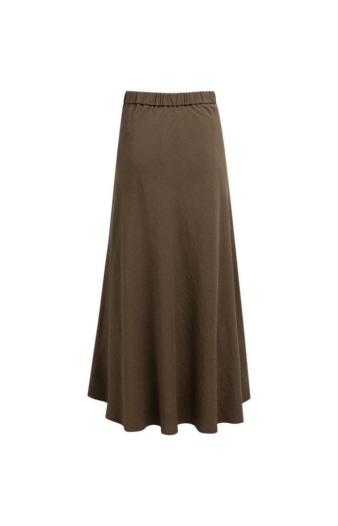 Jupe longue patineuse, élastique à la taille - YAYA - Slate Black Brown — vue 8