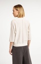 Pull col V, manches 3/4 et coutures apparentes - YAYA - Beige Melange — vue 3