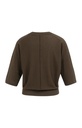 Pull col V, manches 3/4 et coutures apparentes - YAYA - Delicioso Brown Melange — vue 9