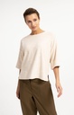 T-shirt oversize en maille fine avec manches mi-longues - YAYA - Almond Peach Pink Melange — vue 3
