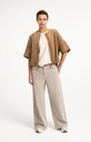 T-shirt oversize en maille fine avec manches mi-longues - YAYA - Almond Peach Pink Melange (7)