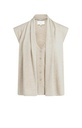 Cardigan sans manches avec superposition et boutons - YAYA - Pure Cashmere Grey Melange (2)