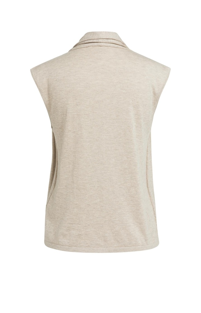 Cardigan sans manches avec superposition et boutons - YAYA - Pure Cashmere Grey Melange — vue 5