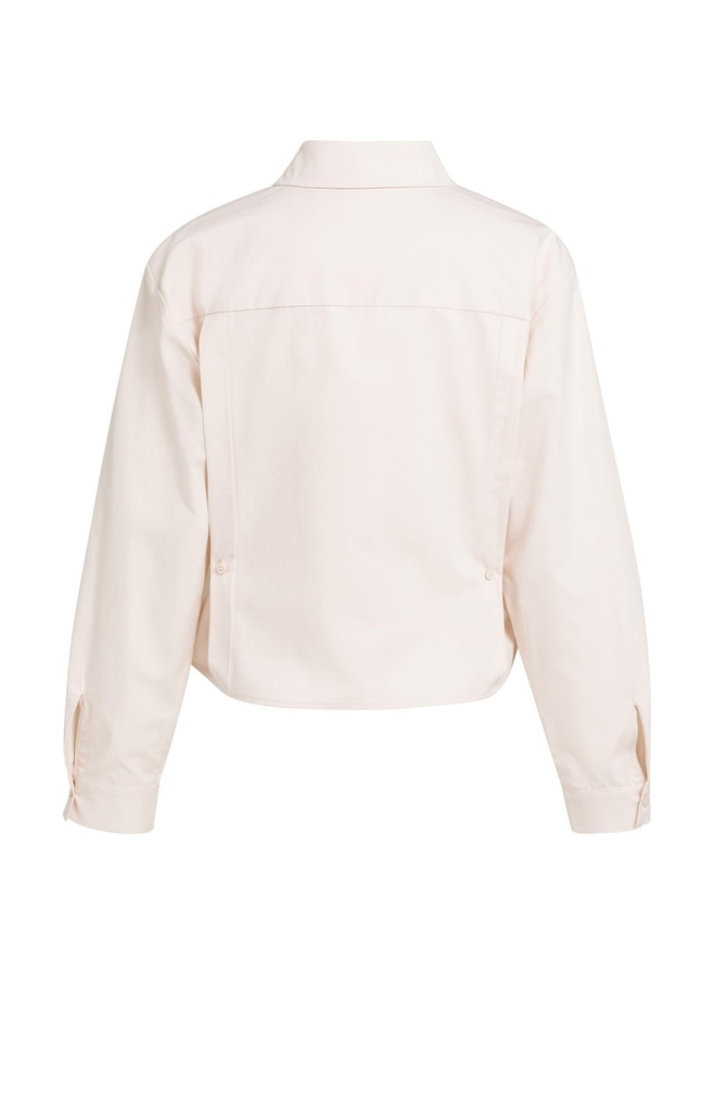 Chemisier en popeline à taille ajustable et manches longues - YAYA - Almond Peach Pink — vue 11