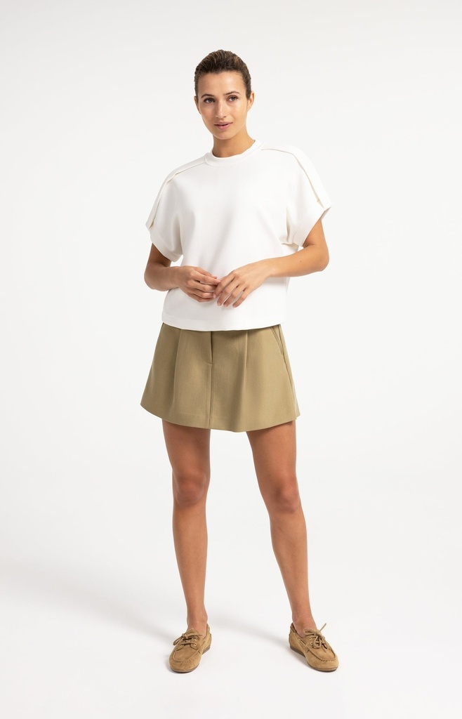 Sweat-shirt sans manches avec plis aux épaules - YAYA - Off White — vue 8
