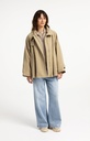 Veste trench à la coupe évasée et au col montant - YAYA - Olive Gray Green (11)