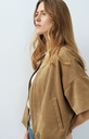 Veste oversize en suédine avec manches courtes - YAYA - Otter Brown — vue 4
