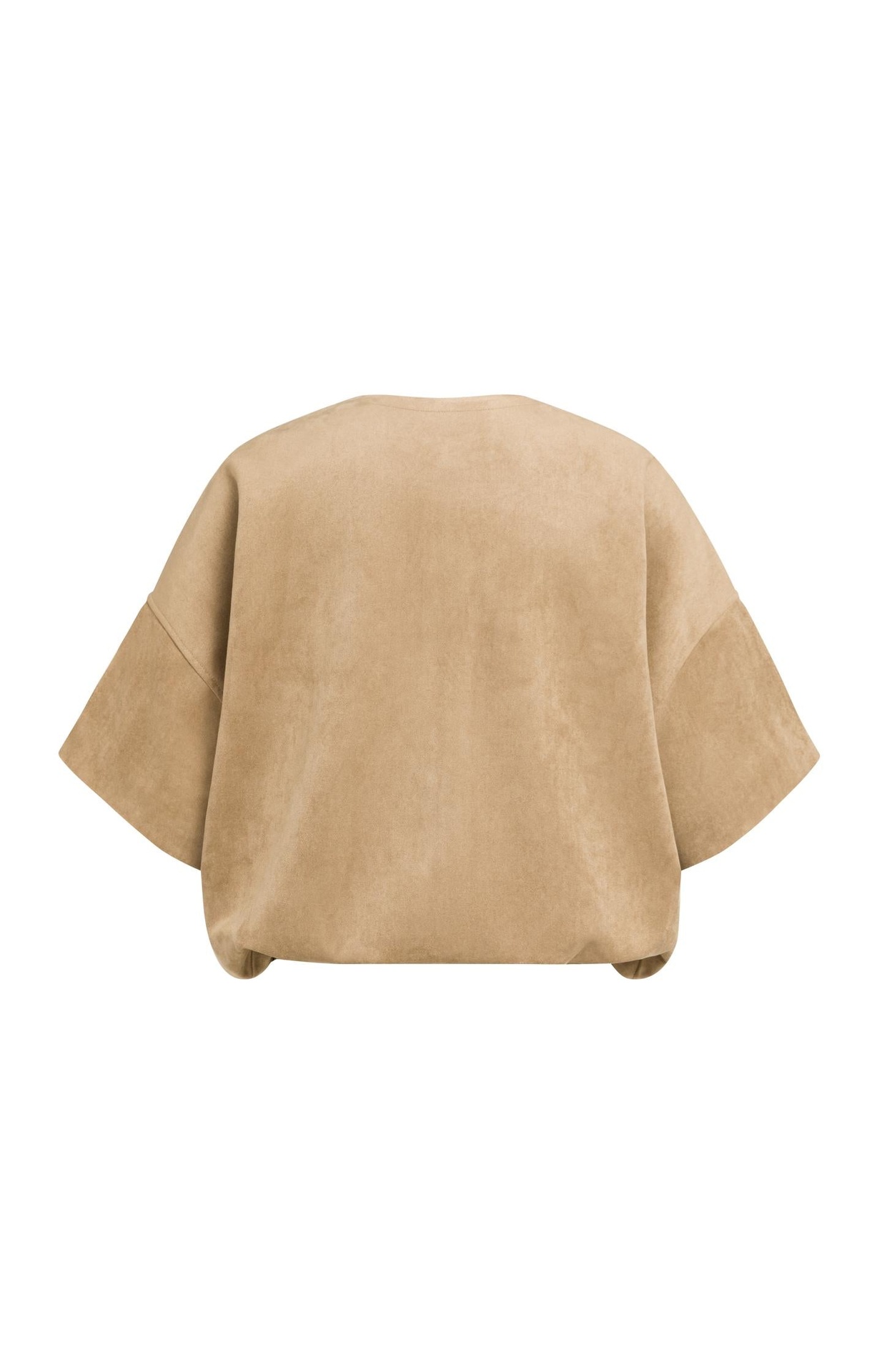 Veste oversize en suédine avec manches courtes - YAYA - Otter Brown (13)