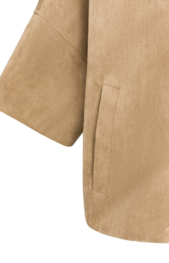 Veste oversize en suédine avec manches courtes - YAYA - Otter Brown (14)
