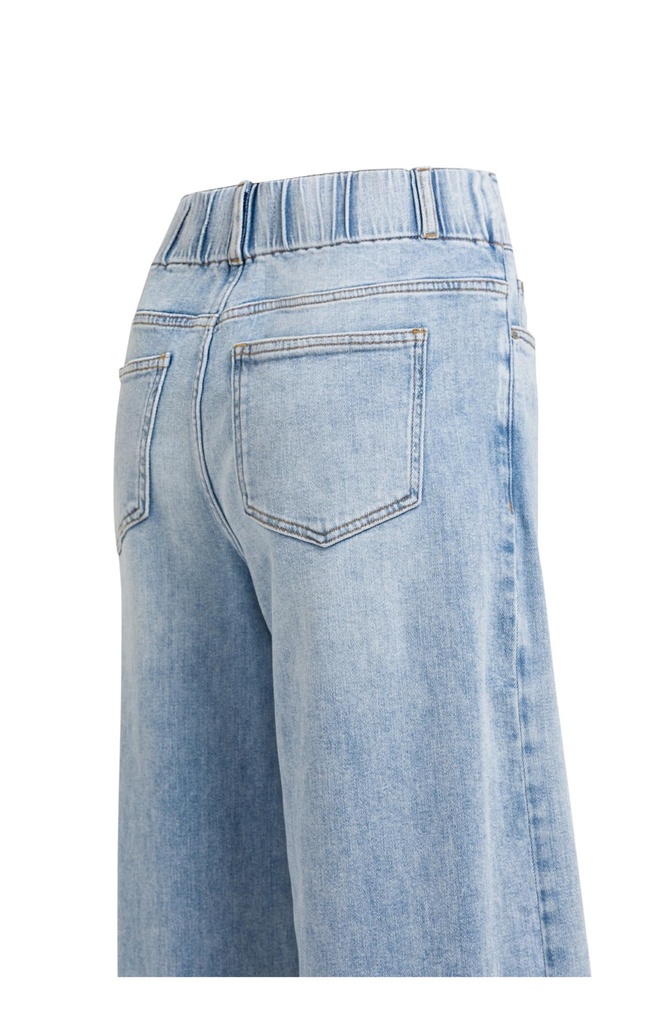 Jean en denim à jambes larges et ceinture distinctive (L34) - YAYA - Light Blue Denim — vue 3