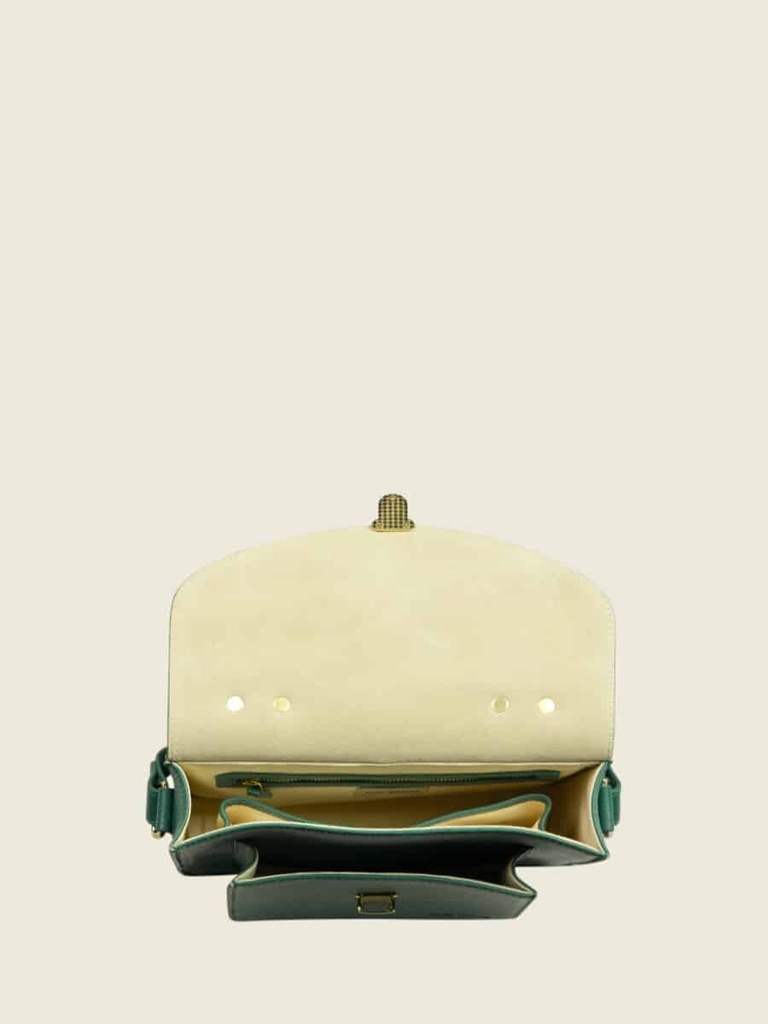 SAC À MAIN CUIR VERT FEMME Paul Marius Mademoiselle George Azur - Vert Impérial — vue 4