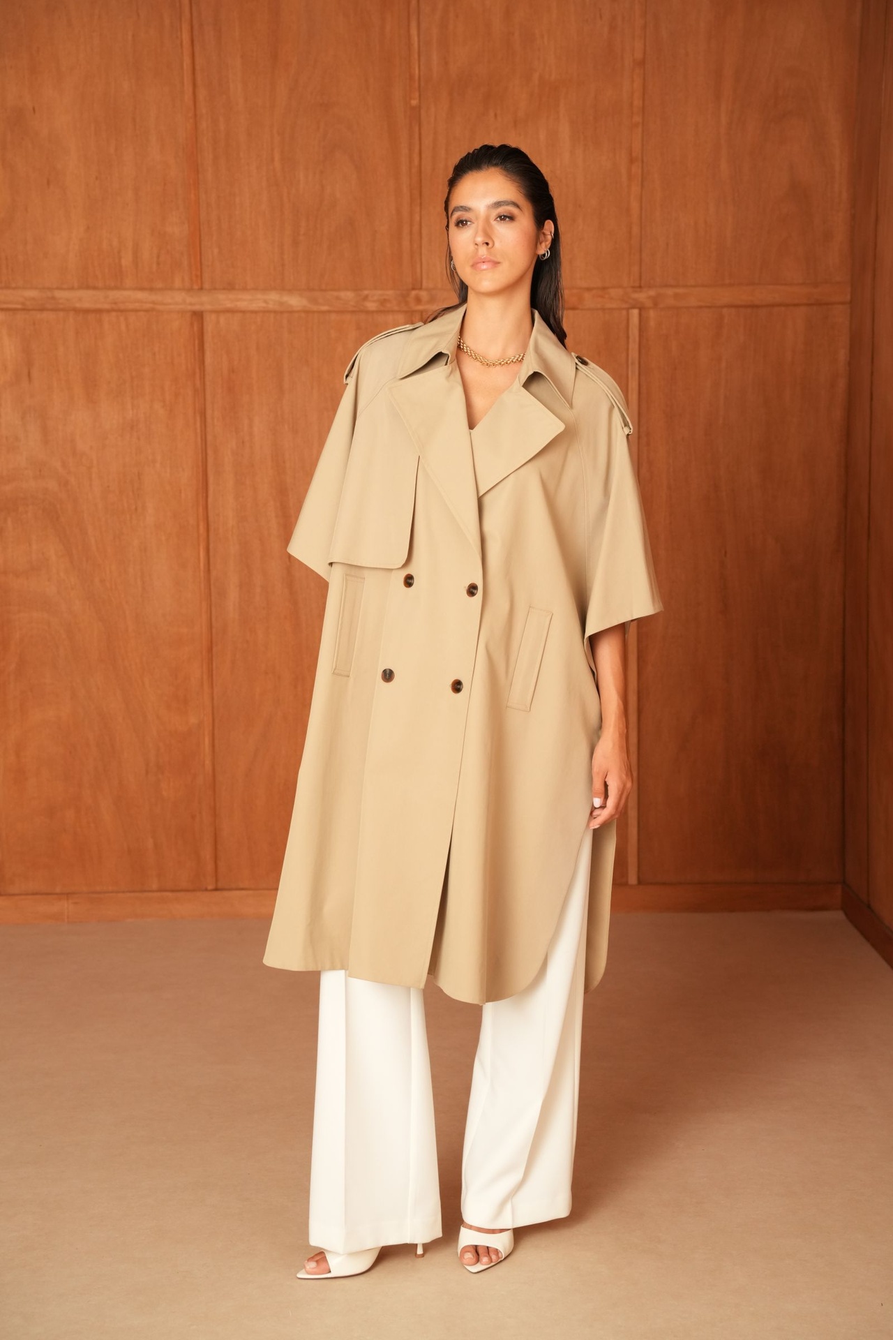 Trench cape croisé - Camel — vue 2