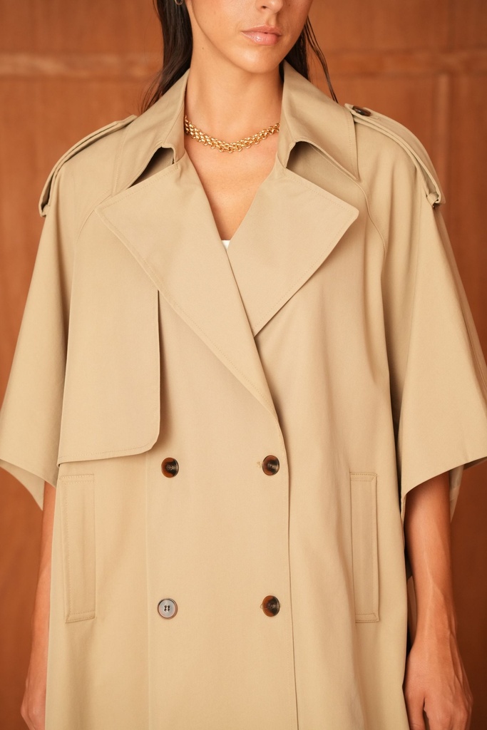 Trench cape croisé - Camel — vue 3