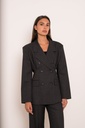 Blazer croisé à rayures tennis - Gris anthracite (vue 3)