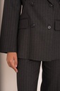 Blazer croisé à rayures tennis - Gris anthracite (vue 5)