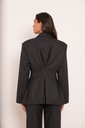 Blazer croisé à rayures tennis - Gris anthracite (vue 9)