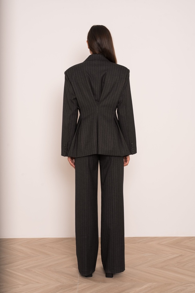 Blazer croisé à rayures tennis - Gris anthracite (vue 10)
