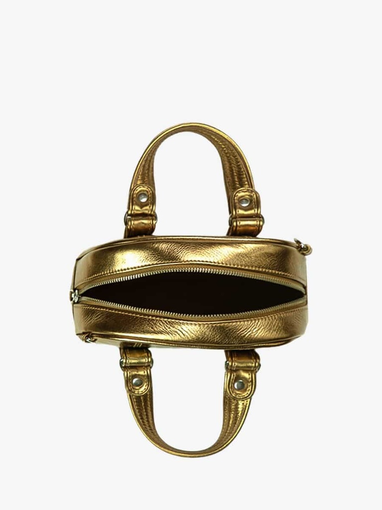 Sac à main porté épaule en cuir - Paul Marius - Le mini bowling - Bronze — vue 3
