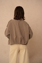 Blouson zippé en coton délavé - Taupe (vue 2)