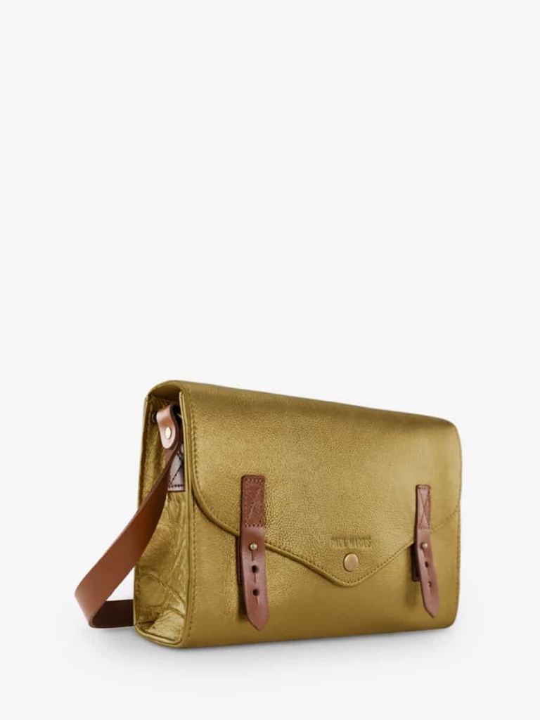Sac à bandoulière en cuir doré - Paul Marius - l'indispensable - Bronze — vue 2