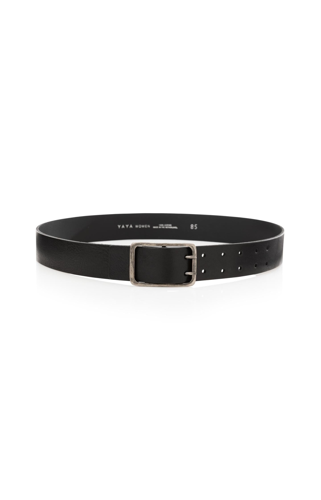 Ceinture en cuir avec boucle - YAYA - Black — vue 3