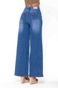 Jeans wide leg uni taille haute - Nathalie - Bleu — vue 2