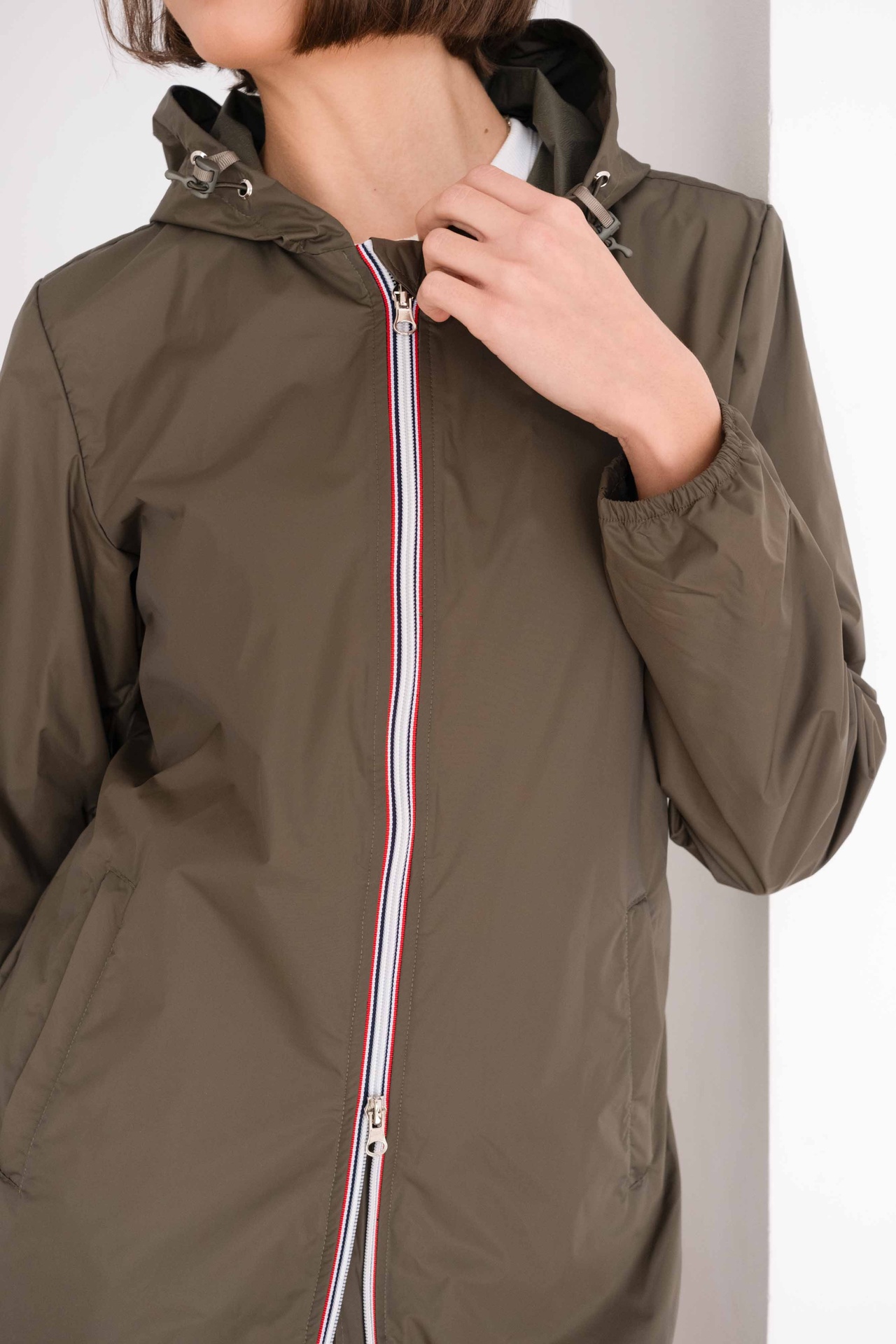Imperméable long à capuche - Kaki (3)
