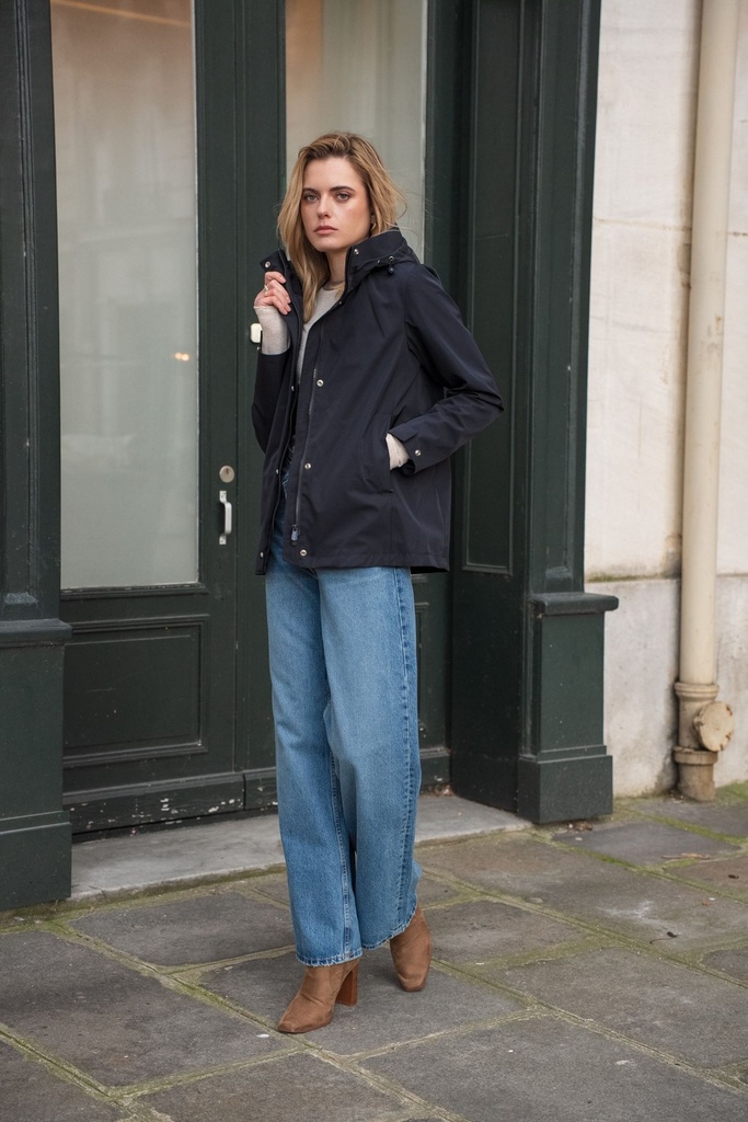 Veste imperméable à col montant - Marine