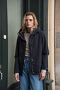 Veste imperméable à col montant - Marine (3)