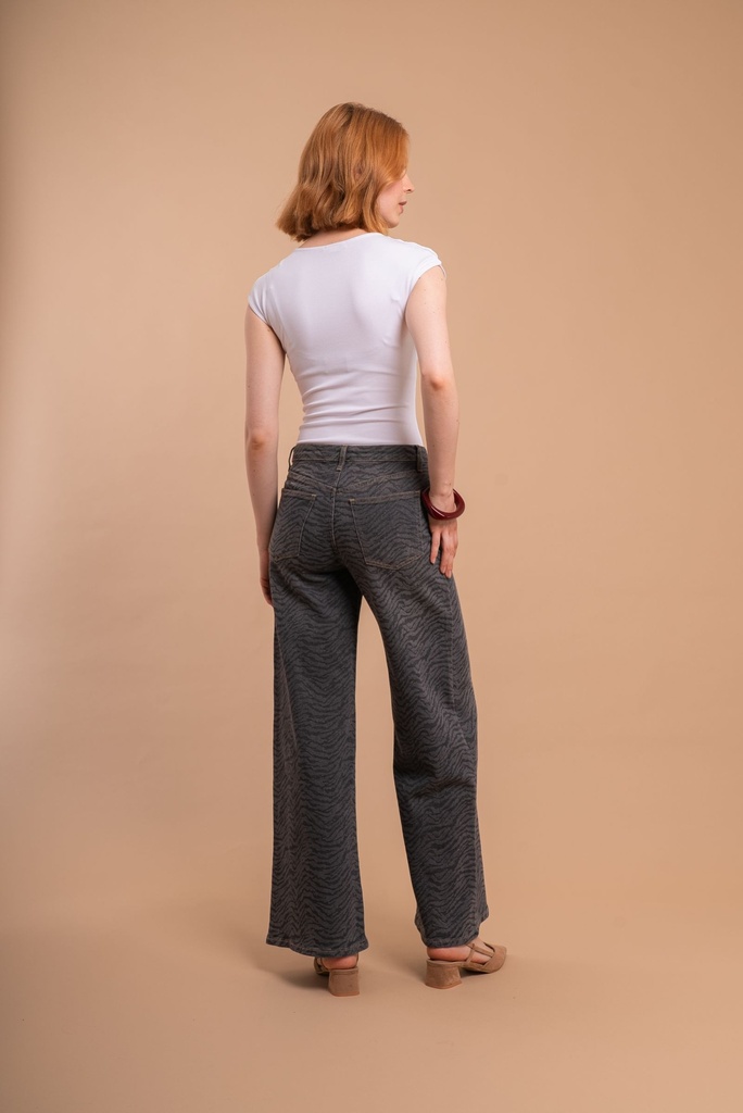 Wide leg en coton - Gris (3)