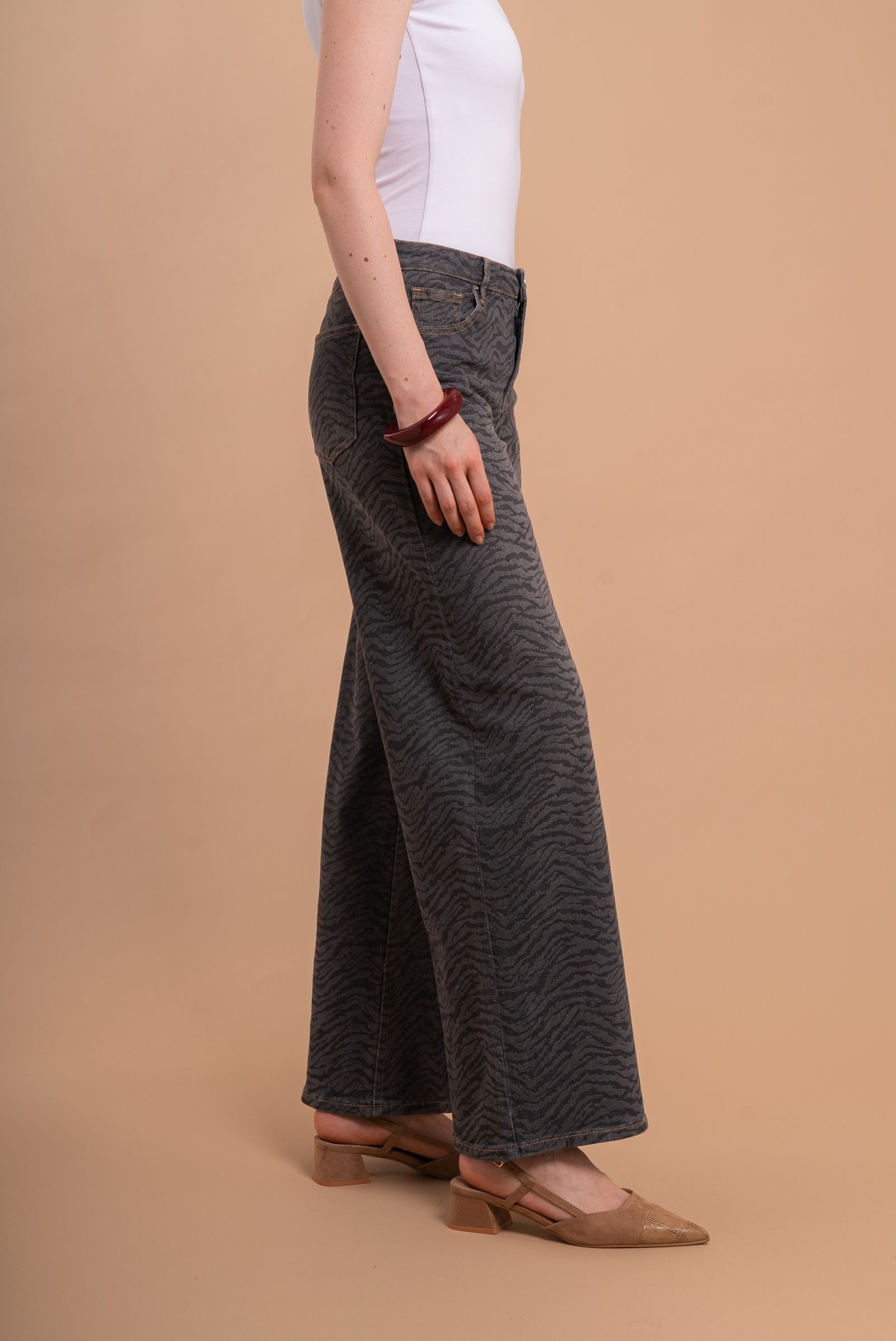 Wide leg en coton - Gris (5)