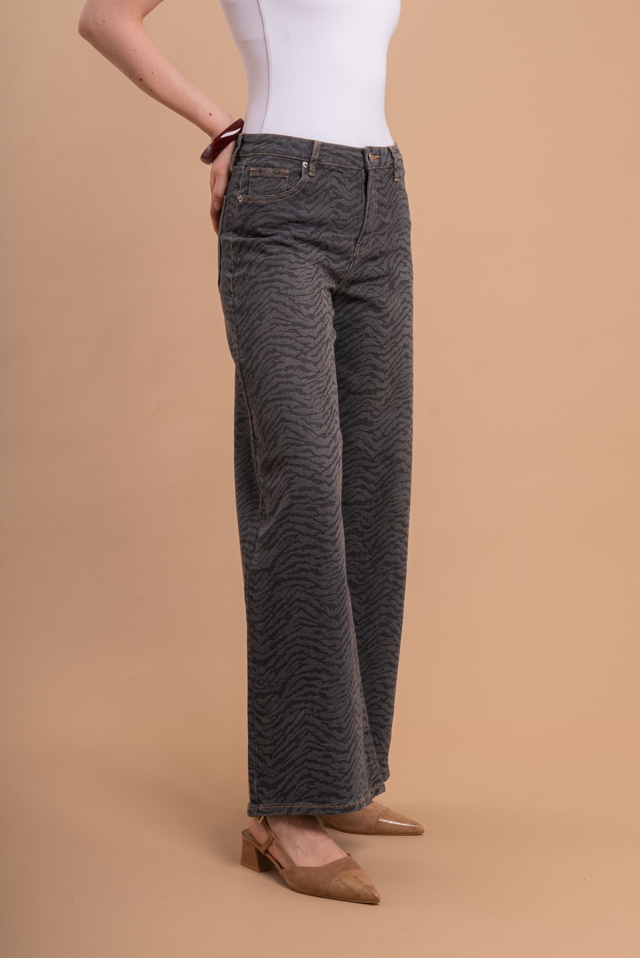 Wide leg en coton - Gris (7)