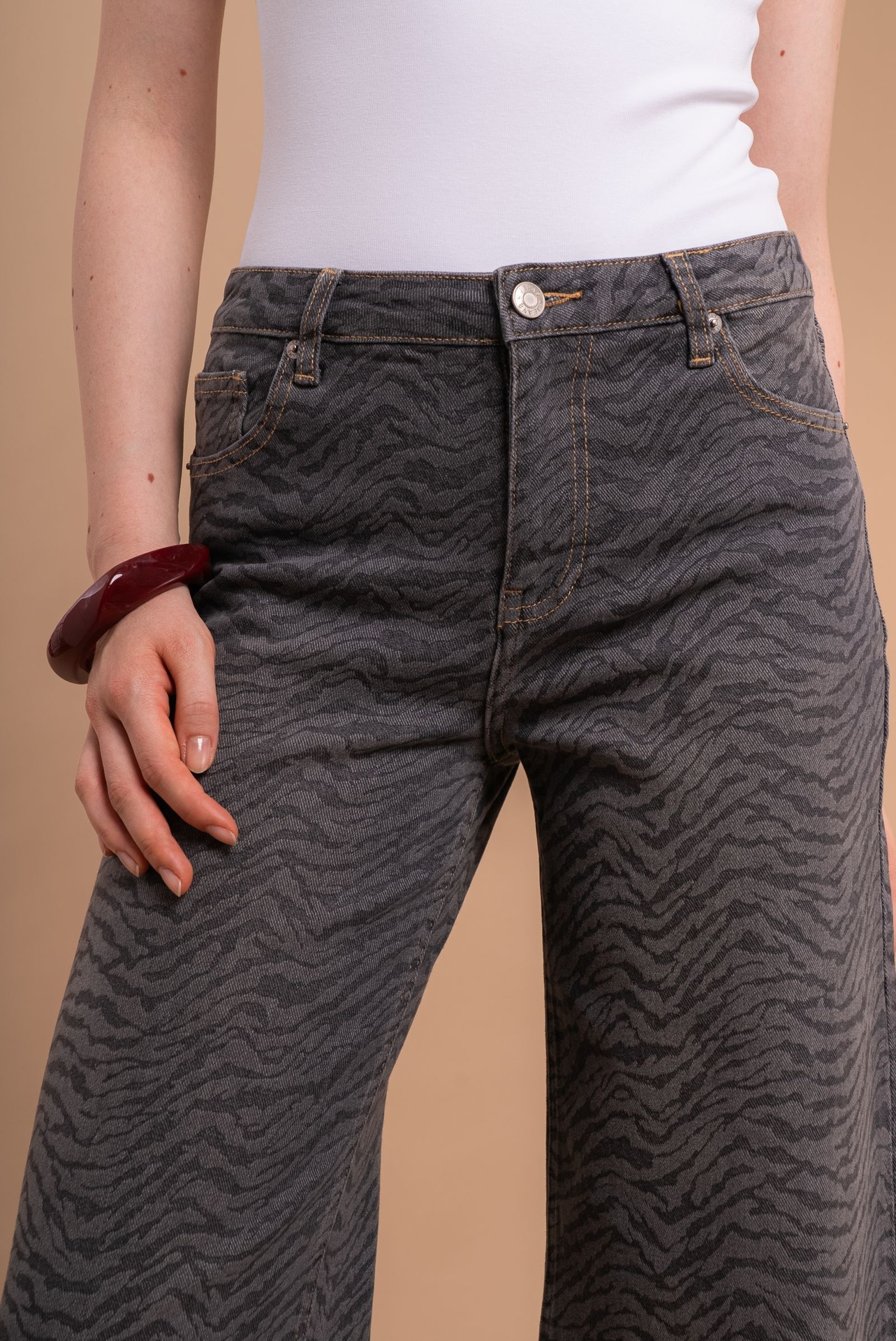 Wide leg en coton - Gris (8)