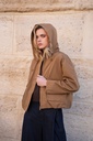Parka courte à capuche et poches à rabat - Camel (4)