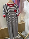 Robe en coton - Blue marine (2)