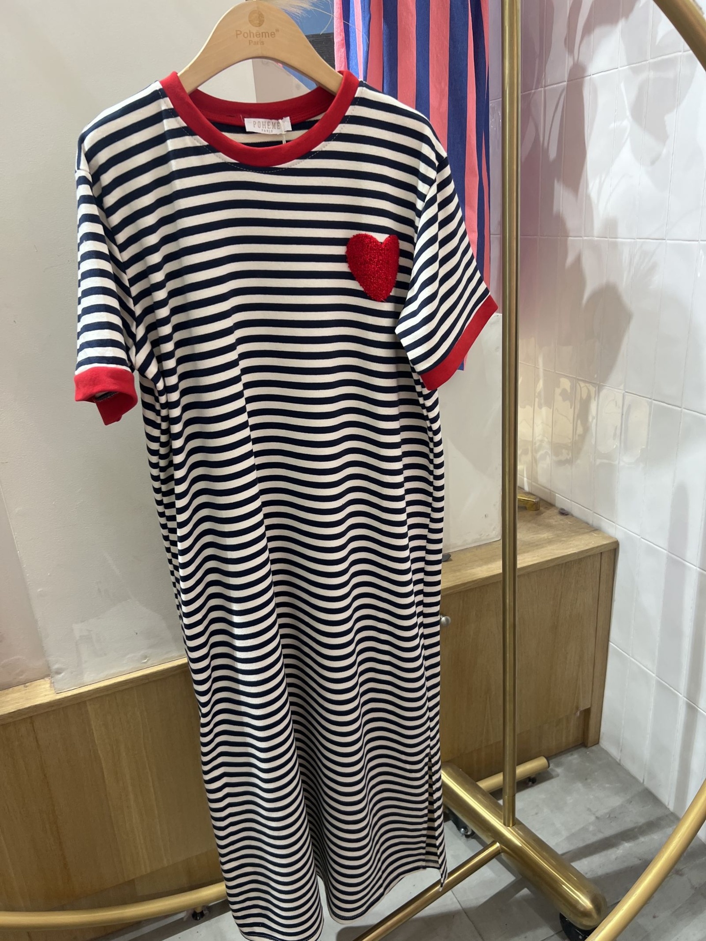 Robe en coton - Blue marine (2)