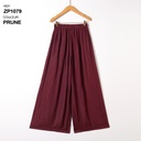 Pantalon large fluide aille élastiquée - Prune (3)