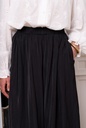 Pantalon large fluide taille élastiquée - Noir — vue 7