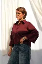 Chemise courte manches kimono - Bordeaux — vue 2
